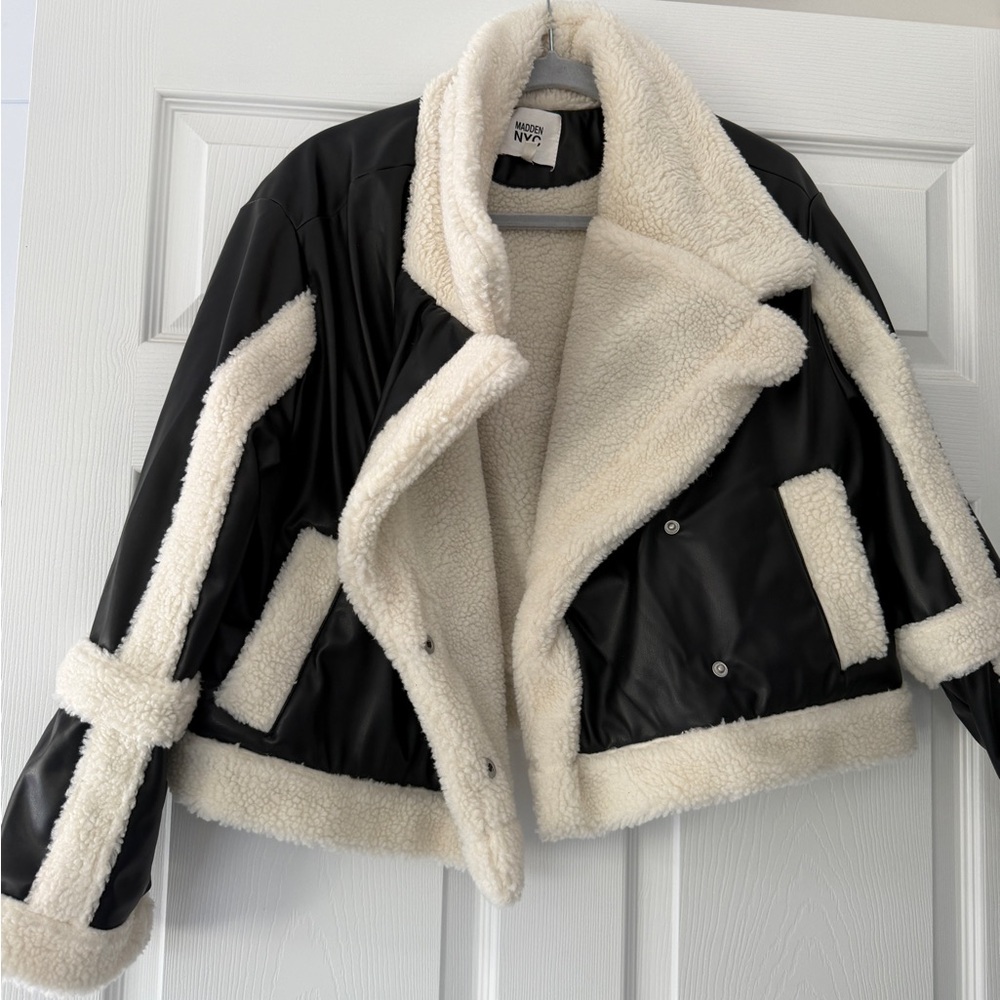 Never worn Madden NYC Black and Cream Teddy Jacket